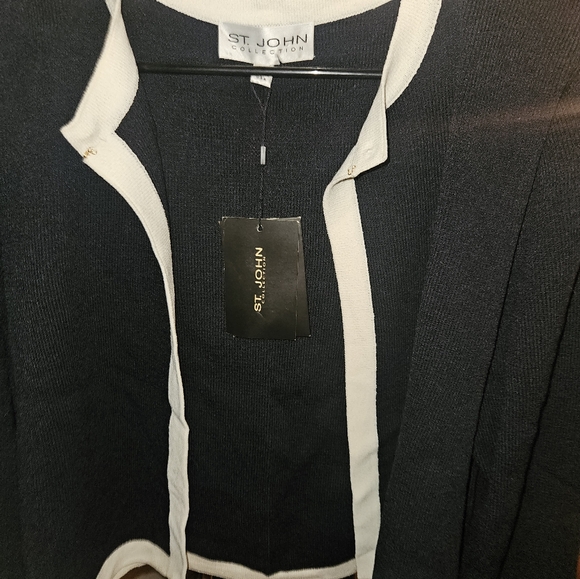 Nwt St John black and white Carnigan-14 - Picture 6 of 6